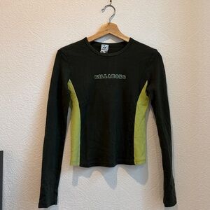 Y2K Billabong Women's Green Long Sleeve Tee